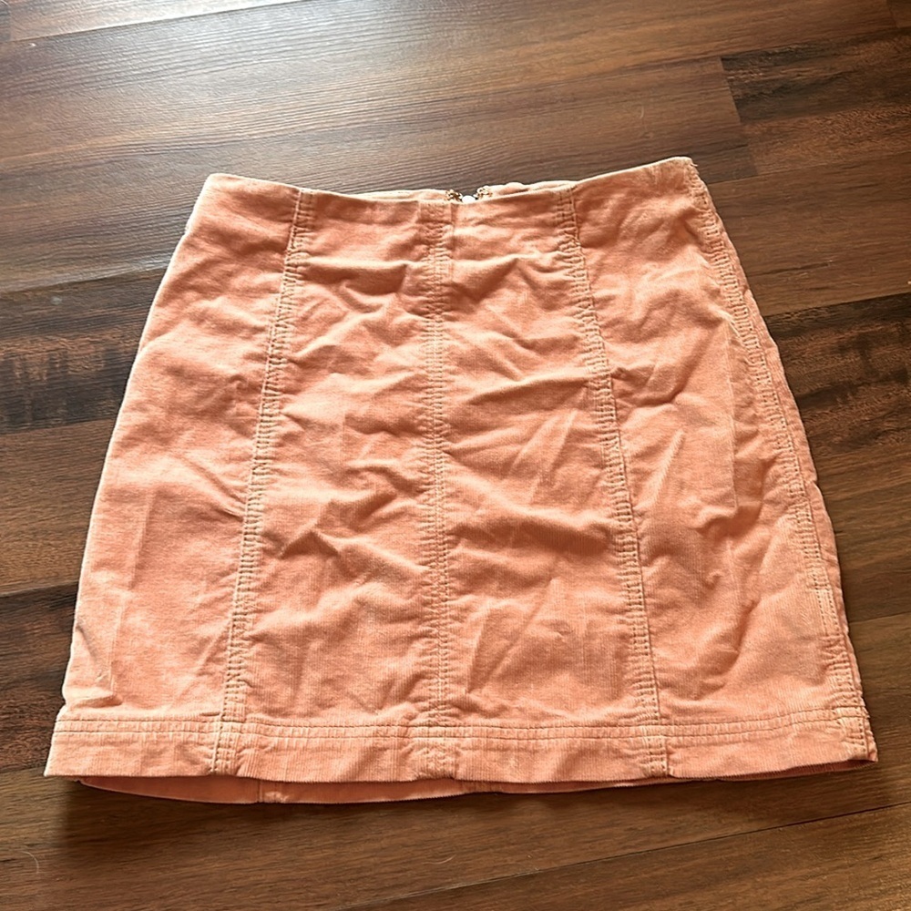 Free People Modern Femme Corduroy Mini Skirt- Peach Color Size 4